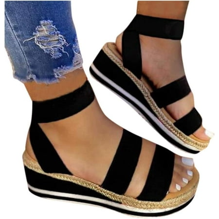Summer Shoes Platform Toe Womens Strap Elastic Comfortable Band Open Ankle Sandals Wedge Flat Women s Sandals (Black 10.5)
Summer Shoes Platform Toe Womens Strap Elastic Comfortable Band Open Ankle Sandals Wedge Flat Women s Sandals (Black 10.5)