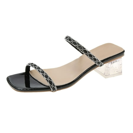 Fashion Womens Chunky High Heels Breathable Slip On Rhinestone Shoes Casual Sandals
Fashion Womens Chunky High Heels Breathable Slip On Rhinestone Shoes Casual Sandals