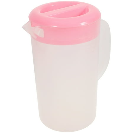 

Large Capacity Beverage Storage Container Heat Resistant Cold Water Jug Plastic Juice Pitcher Household Teapot Kettle with Lid (Pink)