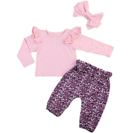 3Pcs Baby Girl Clothes Sets Flying Long Sleeve Tops+Floral Pant+Bowknot Headband Outfits
3Pcs Baby Girl Clothes Sets Flying Long Sleeve Tops+Floral Pant+Bowknot Headband Outfits