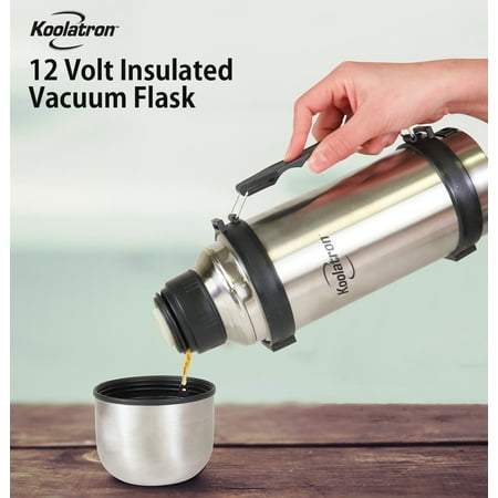 Koolatron 12V Insulated Vacuum Flask with Heater 1L Stainless Steel