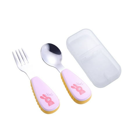 Cartoon Learn to Eat Stainless Steel Baby Feeding Spoon Fork Set Short Handle Toddler Dinnerware Set Baby Tableware RABBIT
Cartoon Learn to Eat Stainless Steel Baby Feeding Spoon Fork Set Short Handle Toddler Dinnerware Set Baby Tableware RABBIT