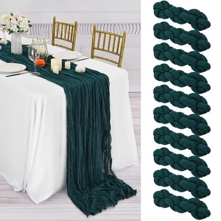 10 Pcs Teal Cheesecloth Table Runner 10FT Gauze Cheese Cloth for Wedding Reception Rustic Sheer Bridal Shower Birthday Party Boho Table Decoration Romantic Wedding Runner
10 Pcs Teal Cheesecloth Table Runner 10FT Gauze Cheese Cloth for Wedding Reception Rustic Sheer Bridal Shower Birthday Party Boho Table Decoration Romantic Wedding Runner