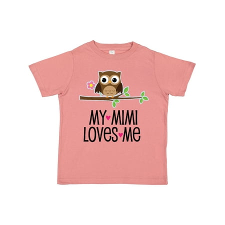 Inktastic My Mimi Loves Me Girls Owl Gift Toddler Toddler Girl T-Shirt