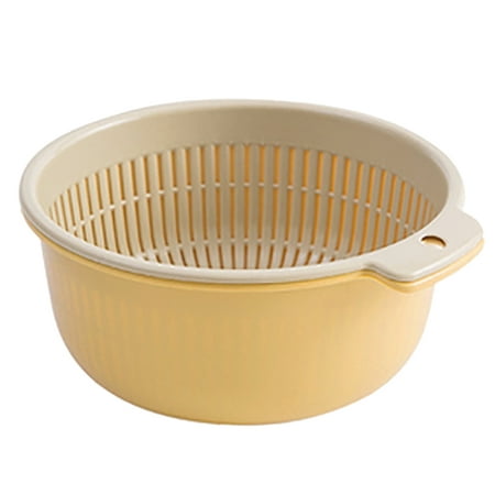 

Xinwanna 1 Set 2-In-1 Washing Strainer Bowl Separation Design PP Vegetable Cleaning Rice Strainer Kitchen Assistant