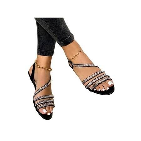 Woobling Womens Rhinestone Gladiator Sandal Open Toe Strappy Buckle Comfort Flats Shoes
Woobling Womens Rhinestone Gladiator Sandal Open Toe Strappy Buckle Comfort Flats Shoes
