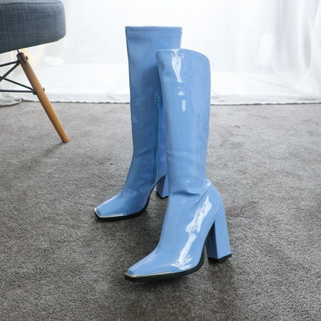 Women‘s Knee High Boots Chunky Heel Side Zipper Long Boots Candy Color Patent Leather Boots
Women‘s Knee High Boots Chunky Heel Side Zipper Long Boots Candy Color Patent Leather Boots