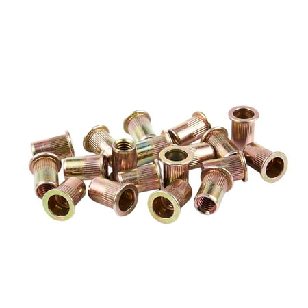 20pcs Flat Head Metric Steel M8 Blind Insert Nut