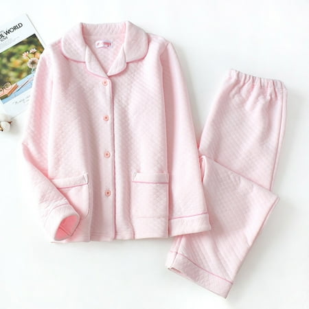 RYDCOT 2 Piece Womens Fall Winter Pajama Sets Casual Long Sleeve Button Up Tops + Pants Sleepwear Set Ladies Loungewear Sets for Women Sale or Clearance
RYDCOT 2 Piece Womens Fall Winter Pajama Sets Casual Long Sleeve Button Up Tops + Pants Sleepwear Set Ladies Loungewear Sets for Women Sale or Clearance