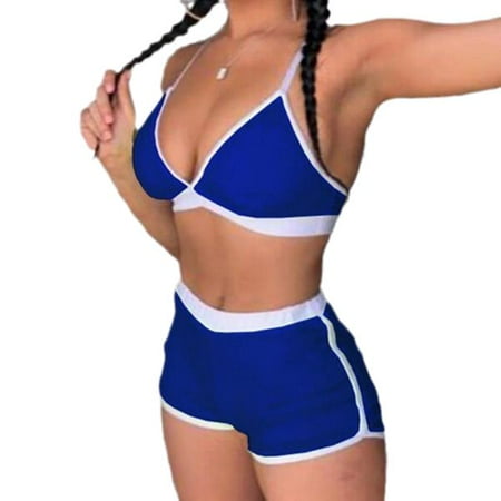 Sherrylily Women Bikini Sets Spaghetti Strap V Neck Bra and Elastic Sports Shorts Gym 2 Pieces Suit
Sherrylily Women Bikini Sets Spaghetti Strap V Neck Bra and Elastic Sports Shorts Gym 2 Pieces Suit