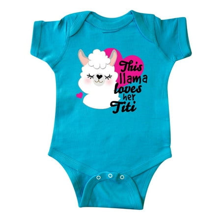 Inktastic Valentines Day This Llama Loves Her Titi Gift Baby Girl Bodysuit
