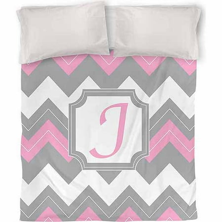 IDG Chevron Monogram Duvet Cover, Pink