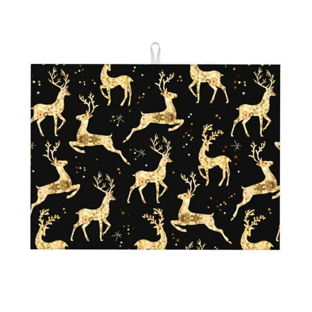 Bingfone Christmas Gold Deers 18 X 24 Dish Drying Mat For Kitchen Counter Ultra Absorbent Microfiber
Bingfone Christmas Gold Deers 18 X 24 Dish Drying Mat For Kitchen Counter Ultra Absorbent Microfiber