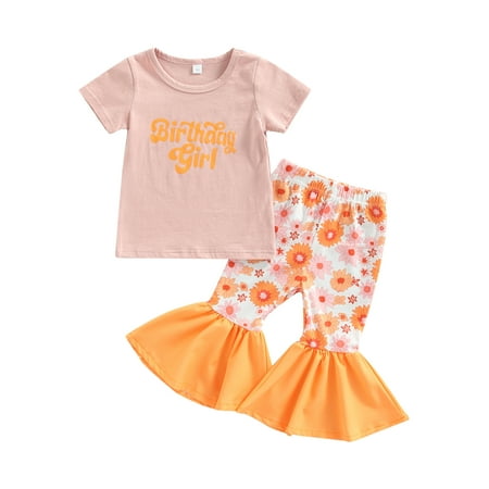 ZIYIXIN 2pcs Toddler Baby Girls Birthday Clothes Letter Short Sleeve T Shirts+Flowers Flare Pants Summer Sets Pink 9-12 Months
ZIYIXIN 2pcs Toddler Baby Girls Birthday Clothes Letter Short Sleeve T Shirts+Flowers Flare Pants Summer Sets Pink 9-12 Months