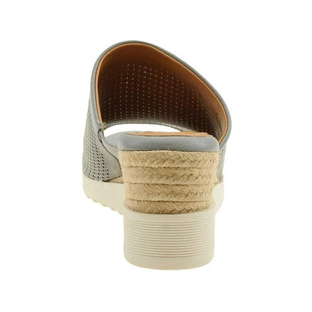 Easy Spirit Womens Zooey Leather Peep Toe Casual Mule Sandals