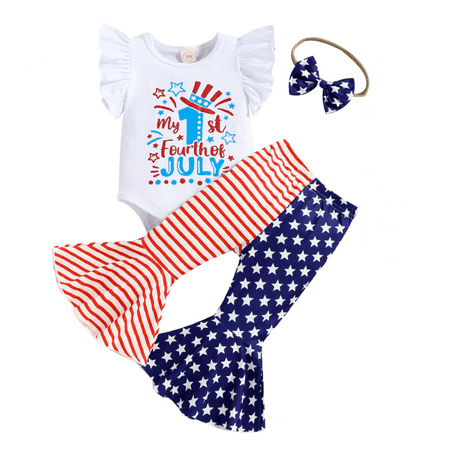 GRNSHTS My 1st 4th of July Infant Baby Girl Ruffle Sleeveless Romper Stars Striped Flared Pants Outfits White 18-24 Months
GRNSHTS My 1st 4th of July Infant Baby Girl Ruffle Sleeveless Romper Stars Striped Flared Pants Outfits White 18-24 Months