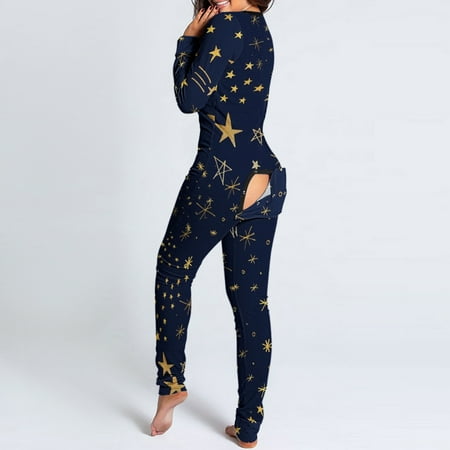 MRULIC pajamas for women Women s Button-Down Print Functional Buttoned Flap Adults Romper Jumpsuit Navy Blue + L
MRULIC pajamas for women Women s Button-Down Print Functional Buttoned Flap Adults Romper Jumpsuit Navy Blue + L