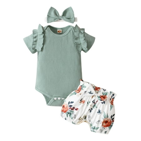 TAIAOJING Baby Girl Clothes Ruffles Solid Romper Bodysuit+Floral Sunflower Shorts Fall Outfits 3-6 Months
TAIAOJING Baby Girl Clothes Ruffles Solid Romper Bodysuit+Floral Sunflower Shorts Fall Outfits 3-6 Months