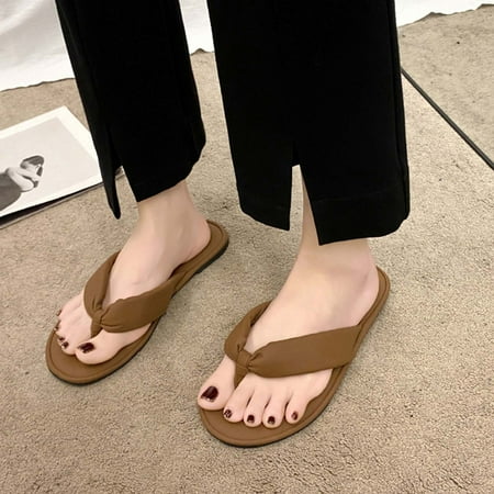 Womens Comfort Flip Flops- Beach Flip Flops Solid Color Dressy Thong Sandals Coffee Size 8.5
Womens Comfort Flip Flops- Beach Flip Flops Solid Color Dressy Thong Sandals Coffee Size 8.5