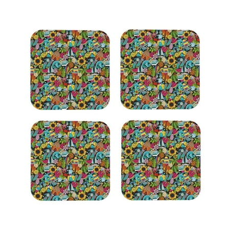 Tideii Color Summer for Leather Coasters 4 Pieces Anti-fouling and Anti-scalding Decorative Coasters Suitable for Restaurants Kitchens Coffee Shops-Square
Tideii Color Summer for Leather Coasters 4 Pieces Anti-fouling and Anti-scalding Decorative Coasters Suitable for Restaurants Kitchens Coffee Shops-Square