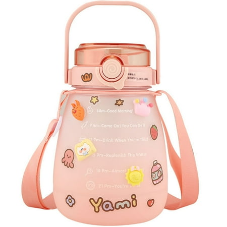 1300ml Water Bottle Cute Girls with Stickers Straw Big Belly Cup Sports Bottle Portable Water Jug Water Kettle with Strap for Children Students Men Women Outdoor Walking Picnic
1300ml Water Bottle Cute Girls with Stickers Straw Big Belly Cup Sports Bottle Portable Water Jug Water Kettle with Strap for Children Students Men Women Outdoor Walking Picnic