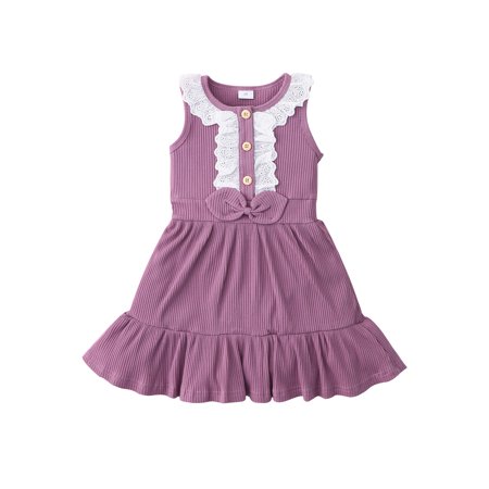 Binpure Girl’s Summer Sleeveless Dress Fresh Solid Color Lace Trim Round Neck Bow A-line Princess Dress
Binpure Girl’s Summer Sleeveless Dress Fresh Solid Color Lace Trim Round Neck Bow A-line Princess Dress