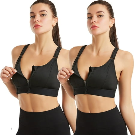 Elbourn 2Pack Works Women s Plus Size Zip Front Bra High Impact Racerback Gym Activewear Bra (Black-L)
Elbourn 2Pack Works Women s Plus Size Zip Front Bra High Impact Racerback Gym Activewear Bra (Black-L)
