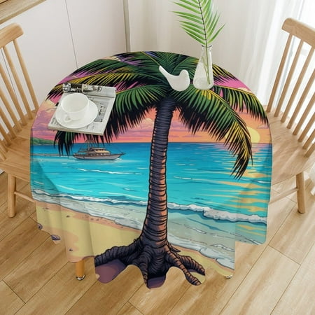 Beach Palm Round Tablecloths Circular Table Cover Washable Polyester For BBQ Buffet Table Parties Supplies
Beach Palm Round Tablecloths Circular Table Cover Washable Polyester For BBQ Buffet Table Parties Supplies
