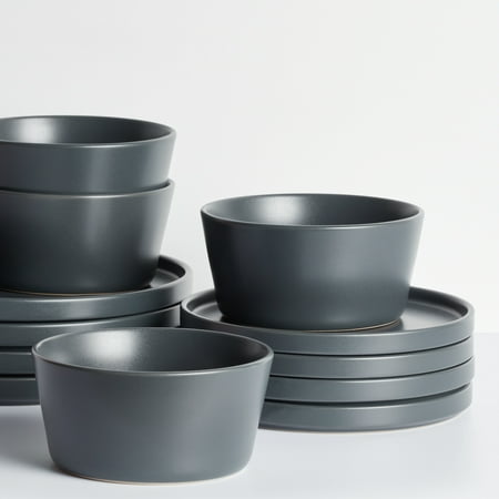 dddda Cecile Stoneware 12-Piece Round Dinnerware Set Gray