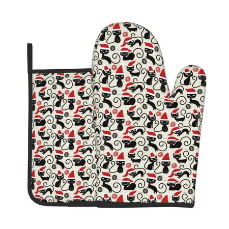 Zeuib Christmas Cat Print Oven Mitt & Pot Holder Set 2-Pack Kitchen Gloves and Hot Pads for Cooking BBQ Grilling Baking
Zeuib Christmas Cat Print Oven Mitt & Pot Holder Set 2-Pack Kitchen Gloves and Hot Pads for Cooking BBQ Grilling Baking