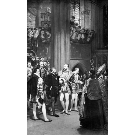 Francis I & Charles V Nking Francis I Of France (1494-1547) Receiving Holy Roman Emperor Charles V (1500-1558) In The Abbey Church Of Saint-Denis In Paris 1540 Oil On Canvas 1812 By Baron Antoine Jean