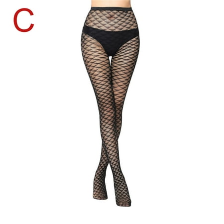

Chiccall Sexy Black Fishnet Tights Sheer Patterned Tights Thigh-High Stockings Lace Leggings Mesh Pantyhose Gifts for Women Her on Clearance
