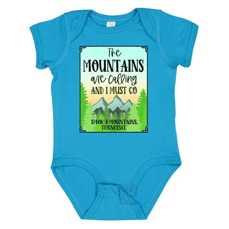 Inktastic The Mountains Are Calling- Smoky Mountain Tennessee Gift Baby Boy or Baby Girl Bodysuit