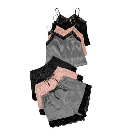6pcs Set Elegant Colorblock Cami Short Sets Sleeveless Women s Pajama Sets (Women s)
6pcs Set Elegant Colorblock Cami Short Sets Sleeveless Women s Pajama Sets (Women s)
