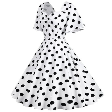 Dresses for Women 2022 White Dress Women Women s Retro Travel Style Wave Hem Short Sleeve Polka Dot Mid-Length Hem Dress Maternity Dress for Photoshoot Girls Dresses Savings Deals White M
Dresses for Women 2022 White Dress Women Women s Retro Travel Style Wave Hem Short Sleeve Polka Dot Mid-Length Hem Dress Maternity Dress for Photoshoot Girls Dresses Savings Deals White M