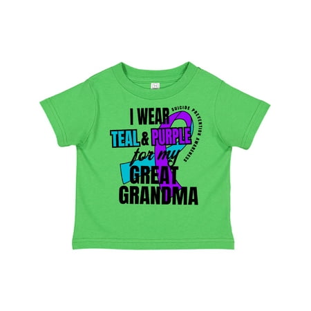 Inktastic Suicide Prevention I Wear Teal and Purple For My Great Grandma Gift Toddler Boy or Toddler Girl T-Shirt
Inktastic Suicide Prevention I Wear Teal and Purple For My Great Grandma Gift Toddler Boy or Toddler Girl T-Shirt