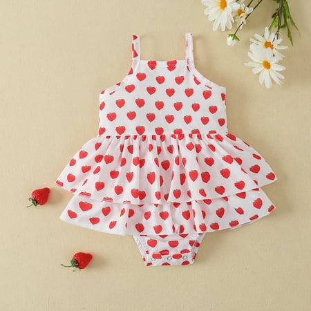 NIUREDLTD Baby Girls Summer Jumpsuit Strawberry Print Ruffled Short Sleeve Toddler Romper
NIUREDLTD Baby Girls Summer Jumpsuit Strawberry Print Ruffled Short Sleeve Toddler Romper