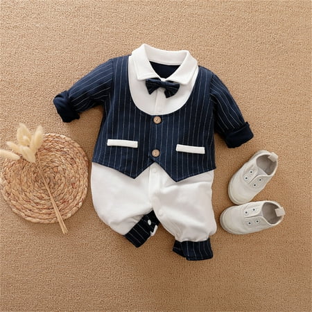 Baby Boys Infant Gentleman Outfit Suits Toddler Romper One-piece Romper & Detachable Bowtie (0-18 Months)
Baby Boys Infant Gentleman Outfit Suits Toddler Romper One-piece Romper & Detachable Bowtie (0-18 Months)