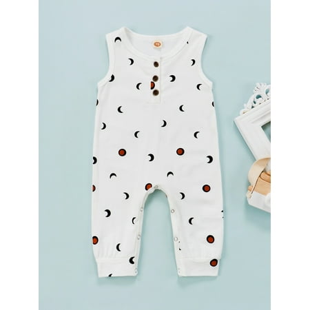 aturustex Newborn Infant Baby Boy Girl Sleeveless Jumpsuit Cotton Moon Print Round Neck Onesie Romper for Summer
aturustex Newborn Infant Baby Boy Girl Sleeveless Jumpsuit Cotton Moon Print Round Neck Onesie Romper for Summer