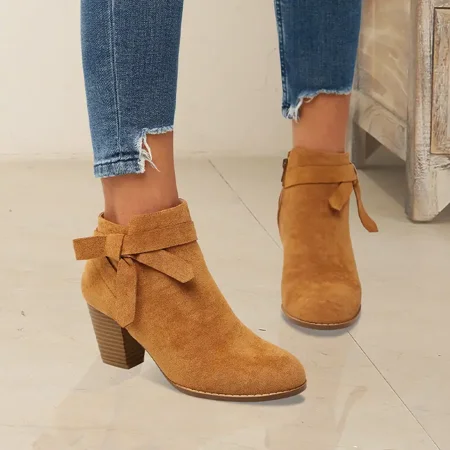 Women‘s Bow Tie Ankle Boots Pointed Toe Chunky Heeled Side Zipper Short Boots Women‘s Fashion Footwear
Women‘s Bow Tie Ankle Boots Pointed Toe Chunky Heeled Side Zipper Short Boots Women‘s Fashion Footwear