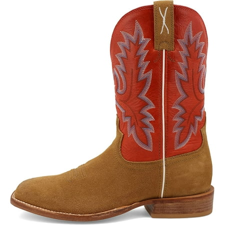 Twisted X Men s 11 Tech X™ Boot Roughout Tan & Cherry 8.5 EE