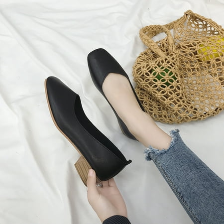 XIAOFFENN Women s Fashion Casual Solid Slip On Low Heel Square Heels Shoes Work Shoes
XIAOFFENN Women s Fashion Casual Solid Slip On Low Heel Square Heels Shoes Work Shoes