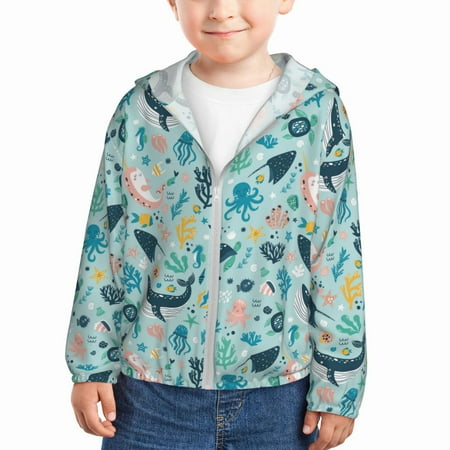 Ocsxa Sea Life Print Kids Active Zipper Sun Protection Jacket Boys Girls Hooded Cooling Shirt-5 Years
Ocsxa Sea Life Print Kids Active Zipper Sun Protection Jacket Boys Girls Hooded Cooling Shirt-5 Years