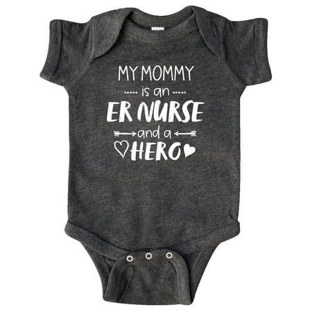 Inktastic My Mommy is an ER Nurse and a Hero Gift Baby Boy or Baby Girl Bodysuit