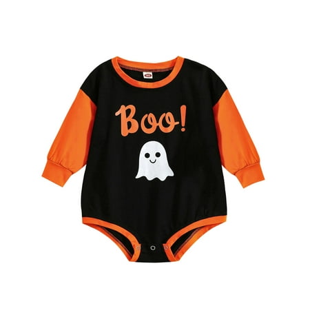 Amuver Baby Halloween Romper Cartoon Ghost Letter Print Contrast Color Patchwork Long Sleeve Round Neck Jumpsuit
Amuver Baby Halloween Romper Cartoon Ghost Letter Print Contrast Color Patchwork Long Sleeve Round Neck Jumpsuit