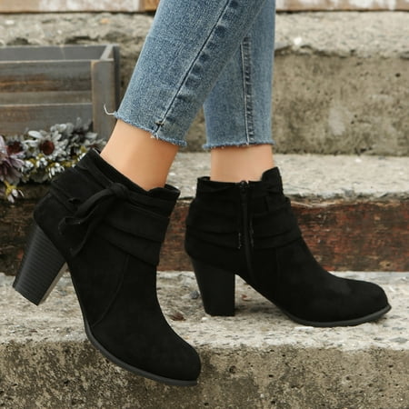 TALKVE Ladies Fashion Solid Color Uede Fringe Boots Side Zipper Thick High Heel Short Boots
TALKVE Ladies Fashion Solid Color Uede Fringe Boots Side Zipper Thick High Heel Short Boots
