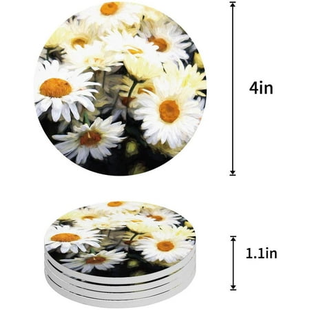 ZHANZZK White Daisy Set of 6 Round Coaster for Drinks Absorbent Ceramic Stone Coasters Cup Mat with Cork Base for Home Kitchen Room Coffee Table Bar Decor
ZHANZZK White Daisy Set of 6 Round Coaster for Drinks Absorbent Ceramic Stone Coasters Cup Mat with Cork Base for Home Kitchen Room Coffee Table Bar Decor