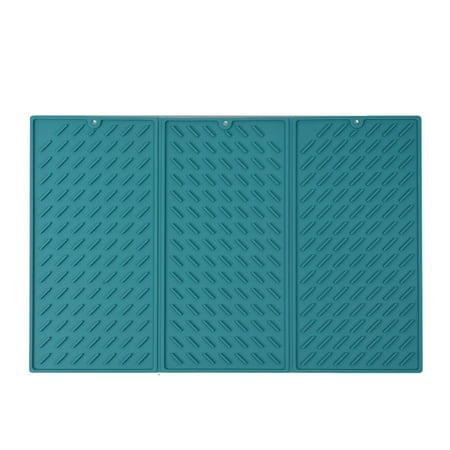 Silicone Dish Drying Mat with Absorbent Pad-Collapsible Trifold Large Dish Drying Mat for Kitchen Counter-Non-Slip Heat & Cold Resistant Drainer Mats 24” x 16” - Green
Silicone Dish Drying Mat with Absorbent Pad-Collapsible Trifold Large Dish Drying Mat for Kitchen Counter-Non-Slip Heat & Cold Resistant Drainer Mats 24” x 16” - Green