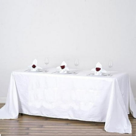 BalsaCircle 90 x 132 Rectangular Cotton Wedding Tablecloth Linens White
