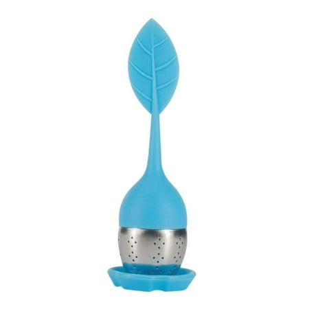 Kitchen Tea Strainer with Drip Tray Loose Tea Steeper Balls Tea Strainers Blue